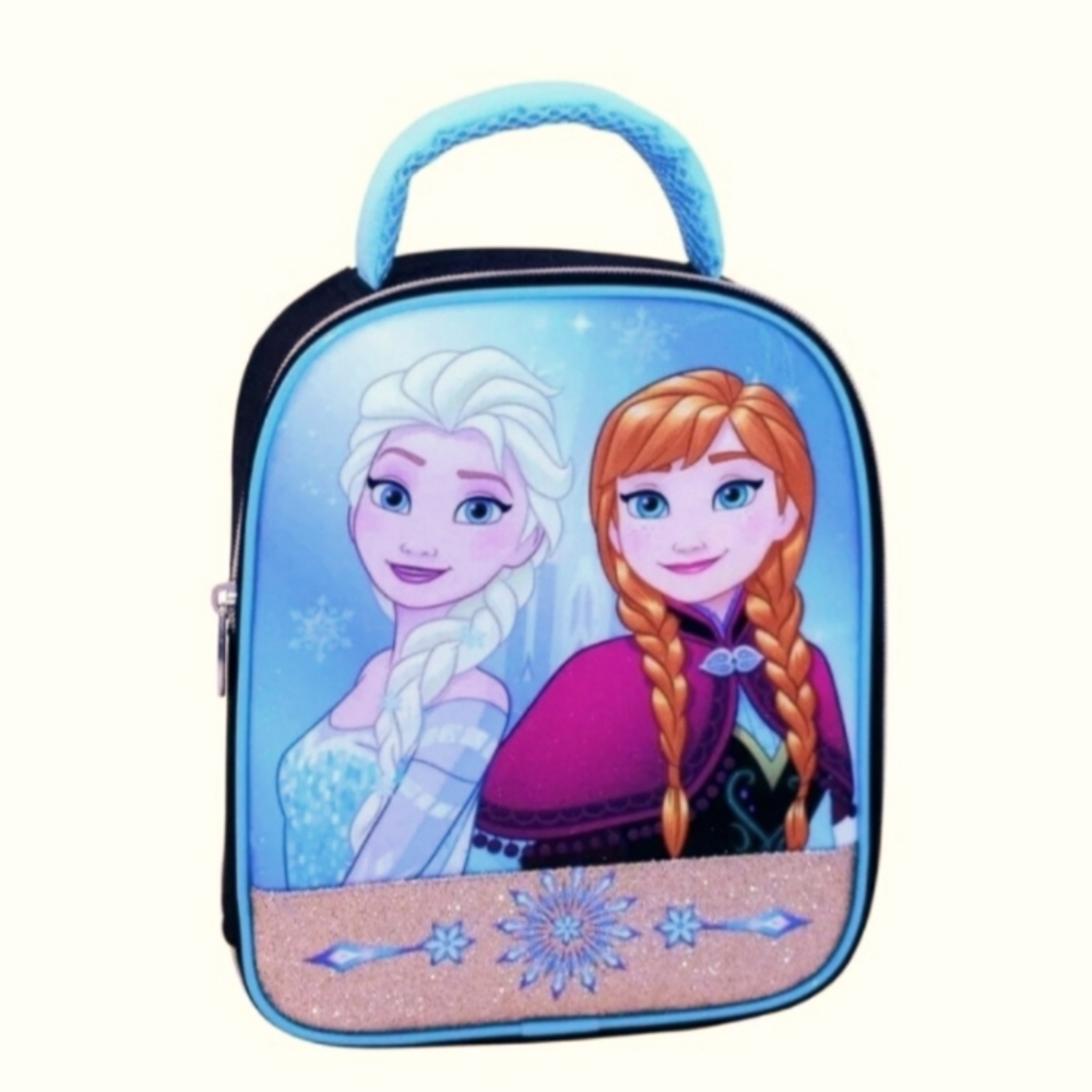 Disney Frozen Elsa & Anna Gold Trim Lunch Bag, Insulated Lunch Box Kids Lunchbox